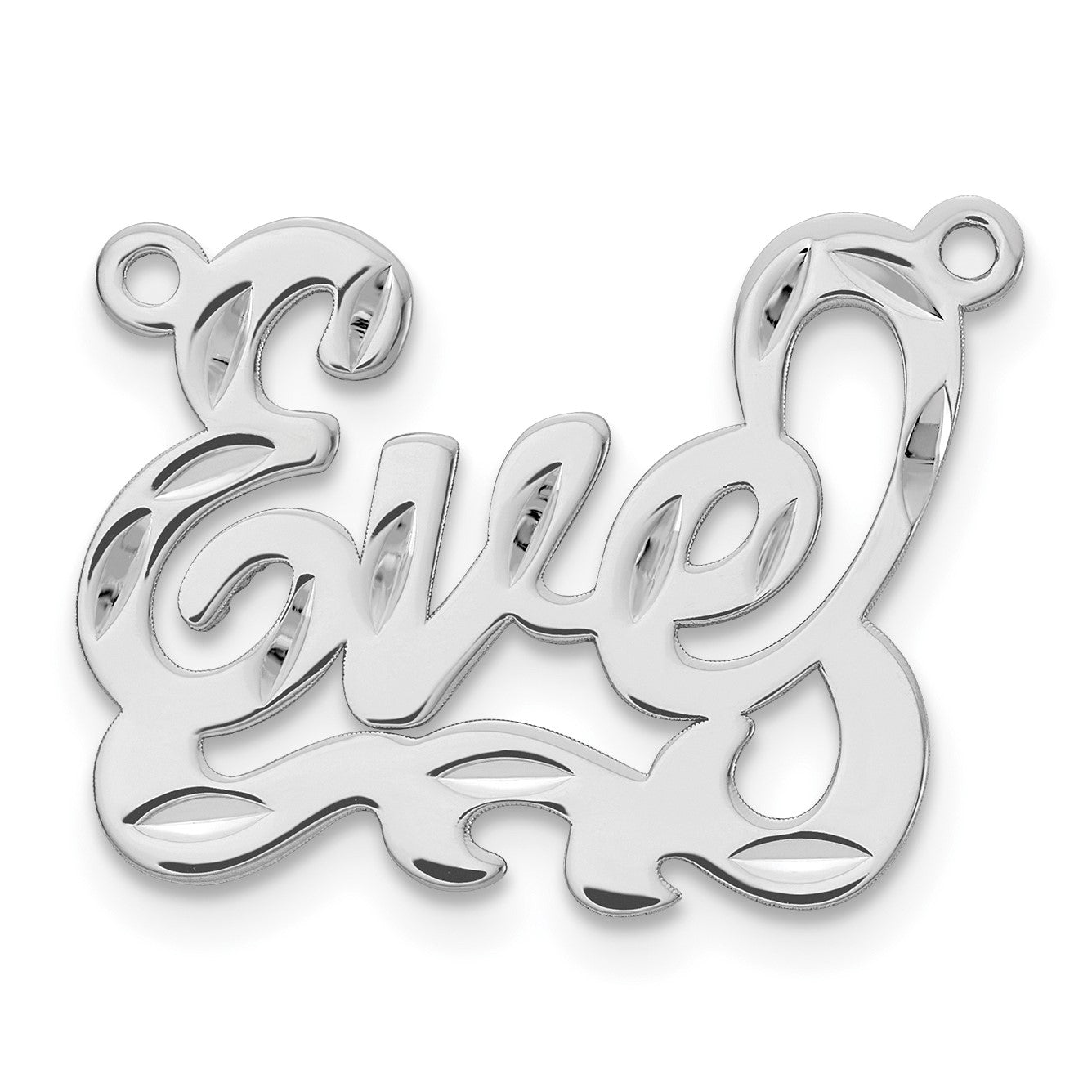14K Weißgold Diamantiert Name Platte
