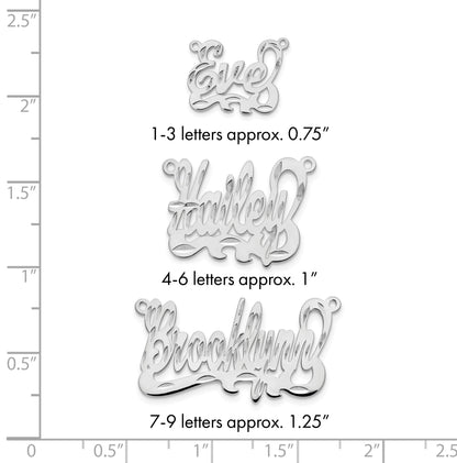 Sterlingsilber Silber/rhodiniert Diamantiert Name Platte