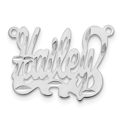14K Weißgold Diamantiert Name Platte