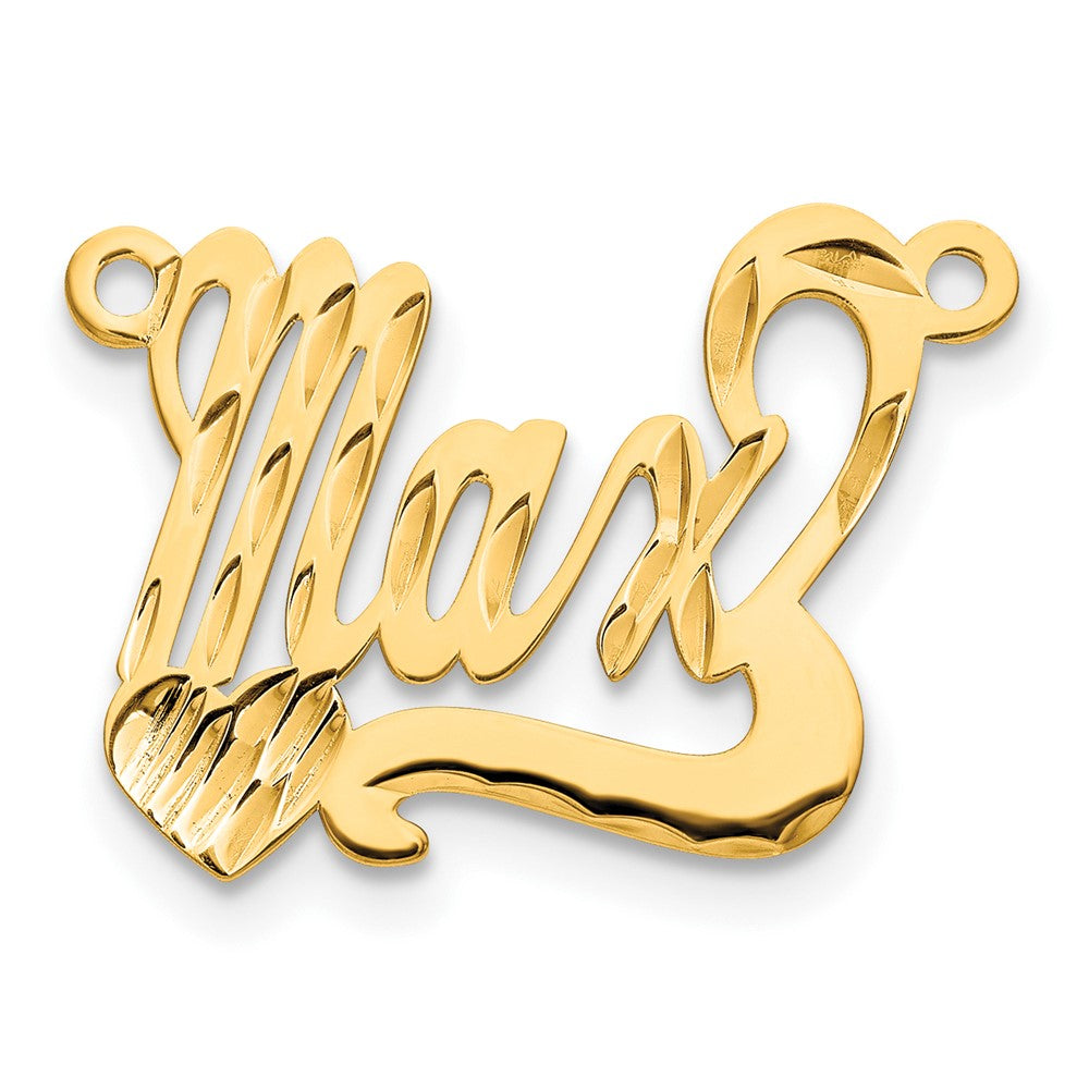 Vergoldet Sterlingsilber /gold Diamantiert Herz Name Platte