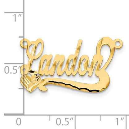Vergoldet Sterlingsilber /gold Diamantiert Herz Name Platte