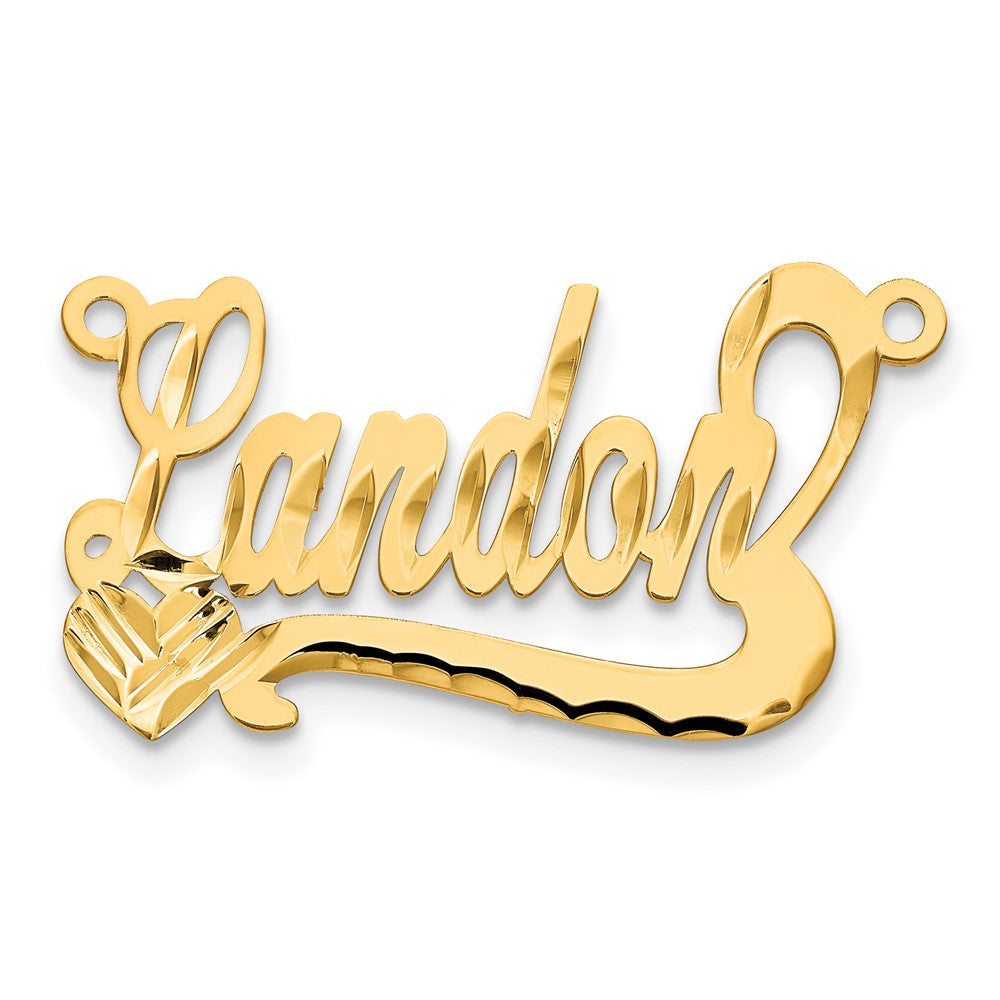 Vergoldet Sterlingsilber /gold Diamantiert Herz Name Platte