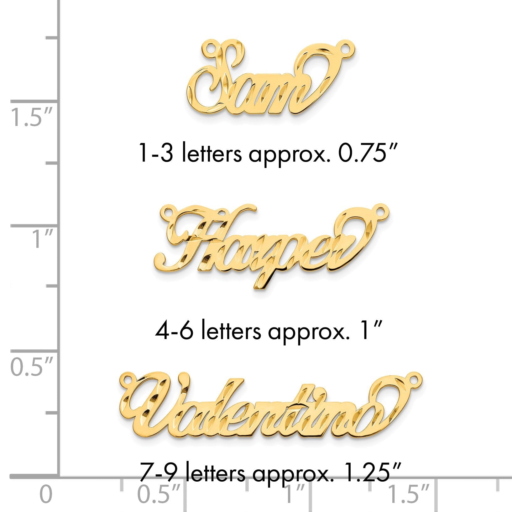 14K Gelbgold Diamantiert Name Platte