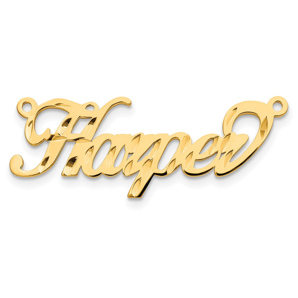 Vergoldet Sterlingsilber /gold Diamantiert Name Platte