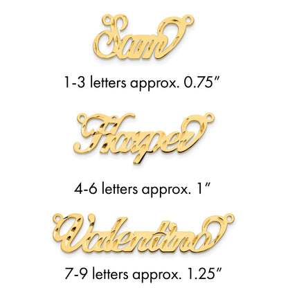 14K Gelbgold Diamantiert Name Platte