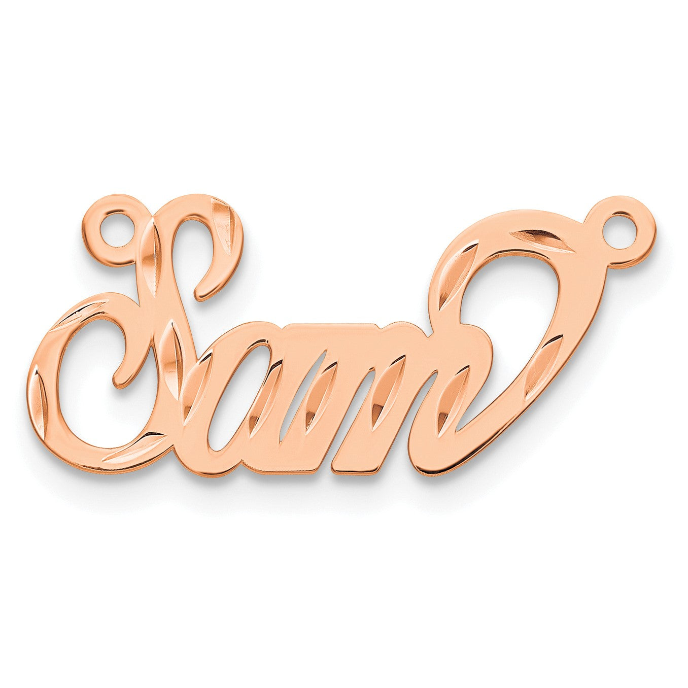 14K Roségold Diamantiert Name Platte