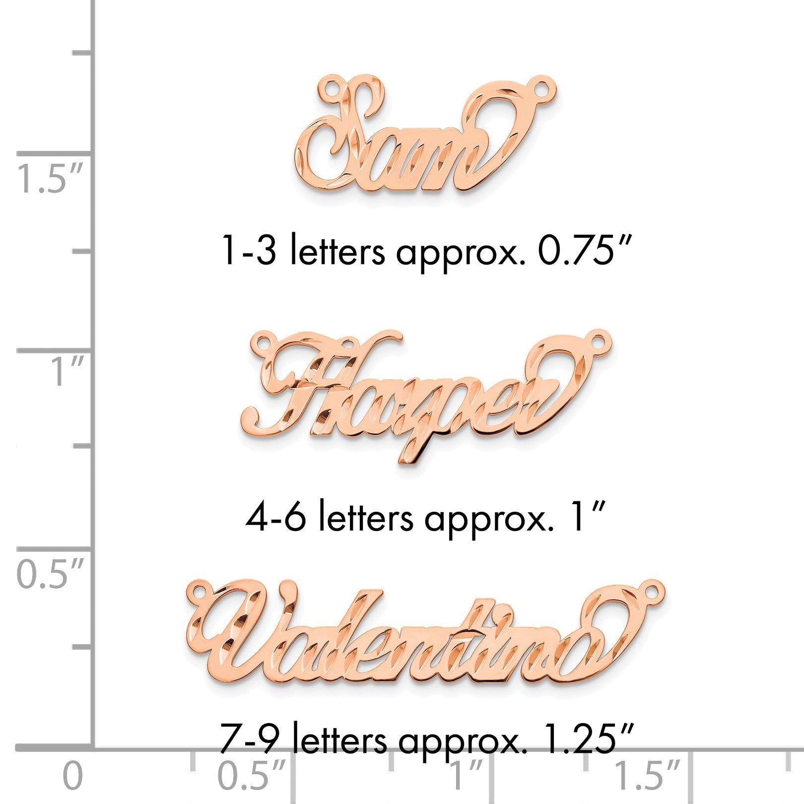 14K Roségold Diamantiert Name Platte
