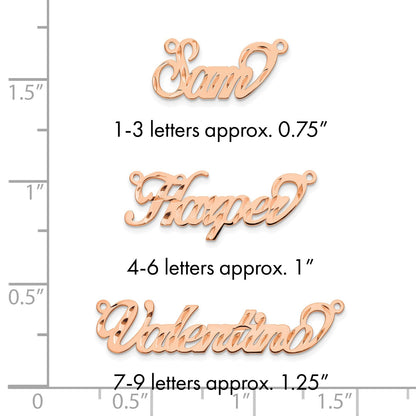 14K Roségold Diamantiert Name Platte