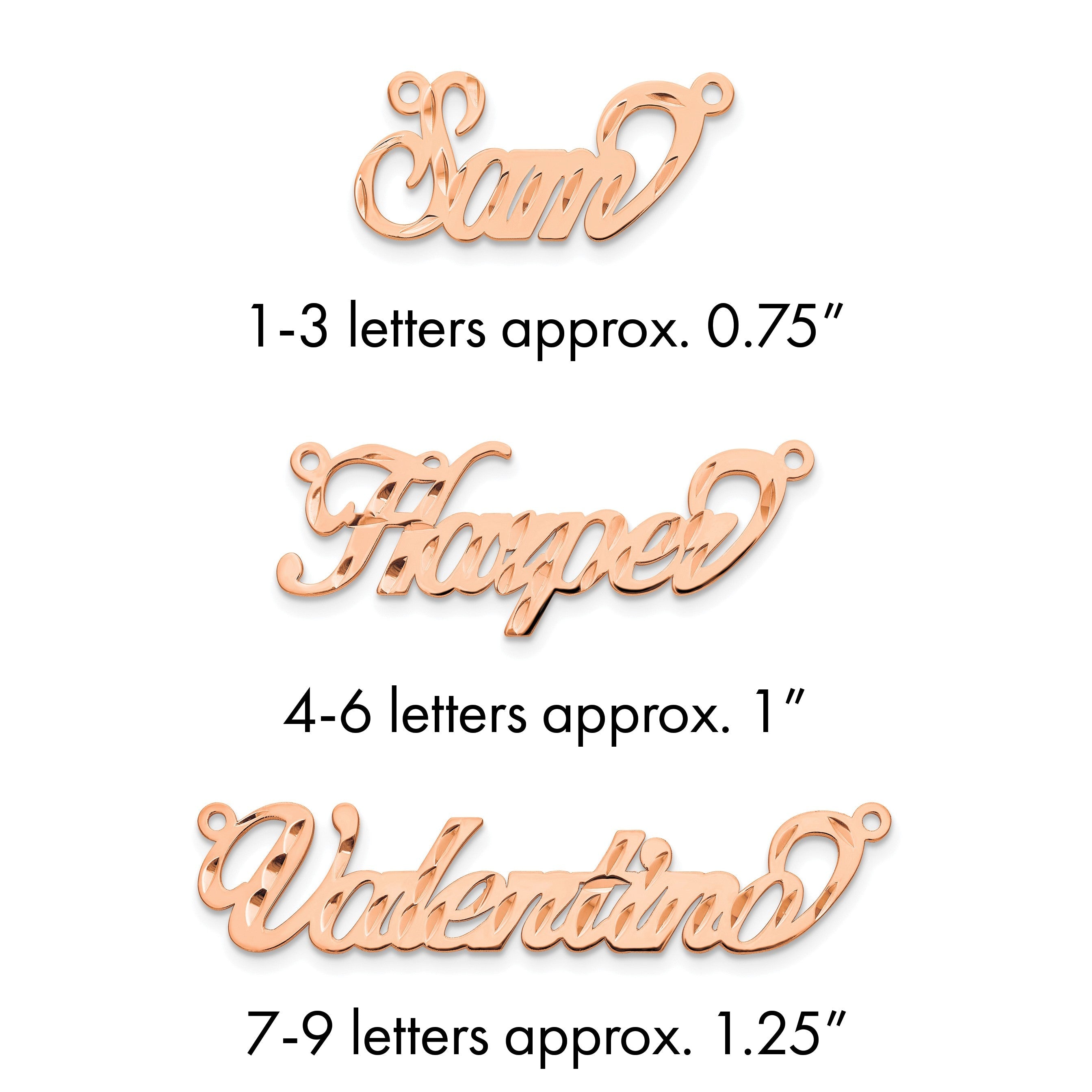 14K Roségold Diamantiert Name Platte