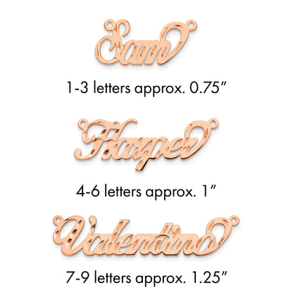 14K Roségold Diamantiert Name Platte