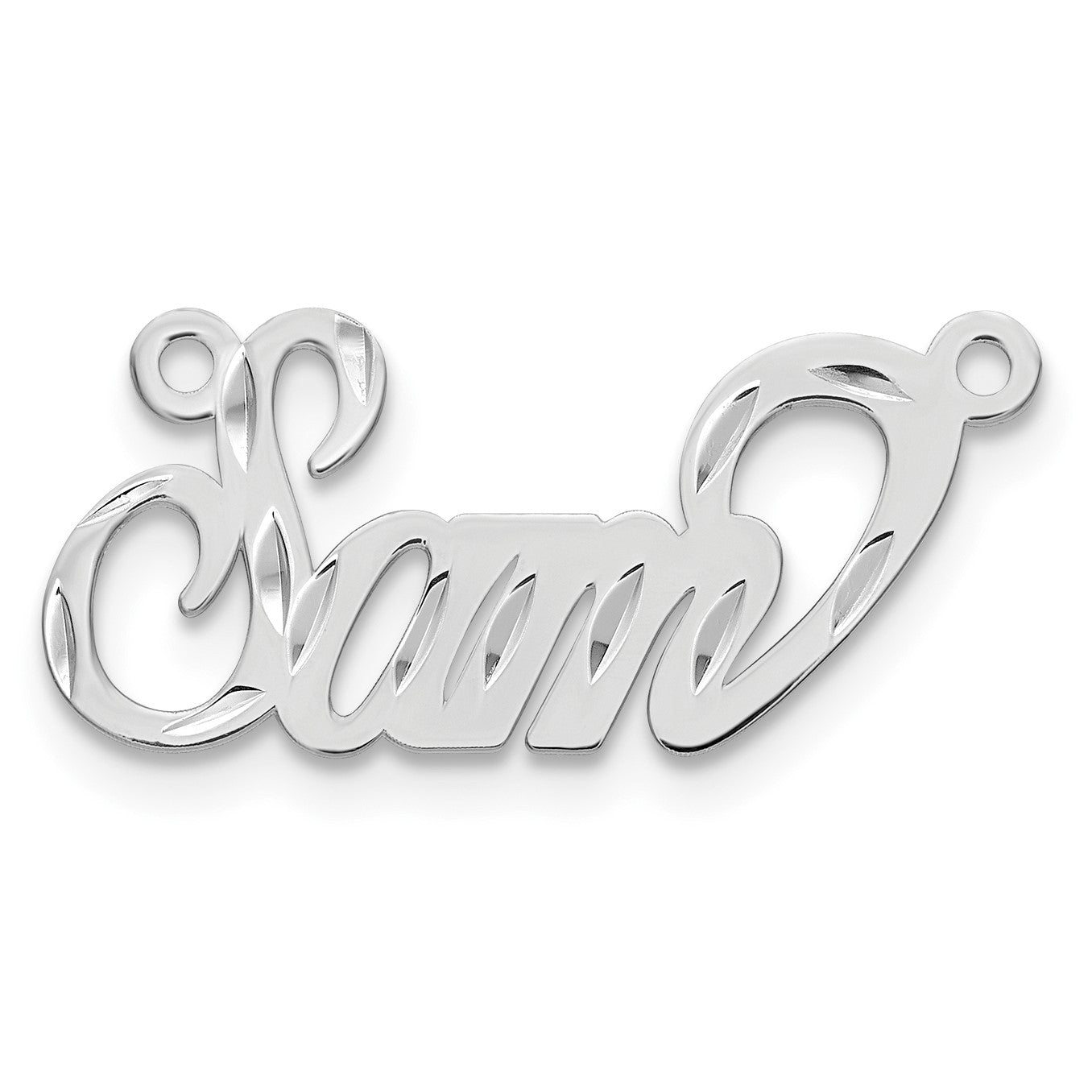 14K Weißgold Diamantiert Name Platte