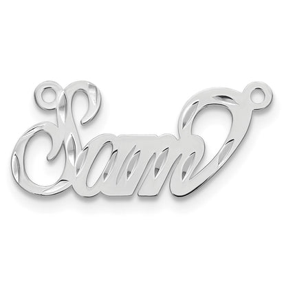 14K Weißgold Diamantiert Name Platte