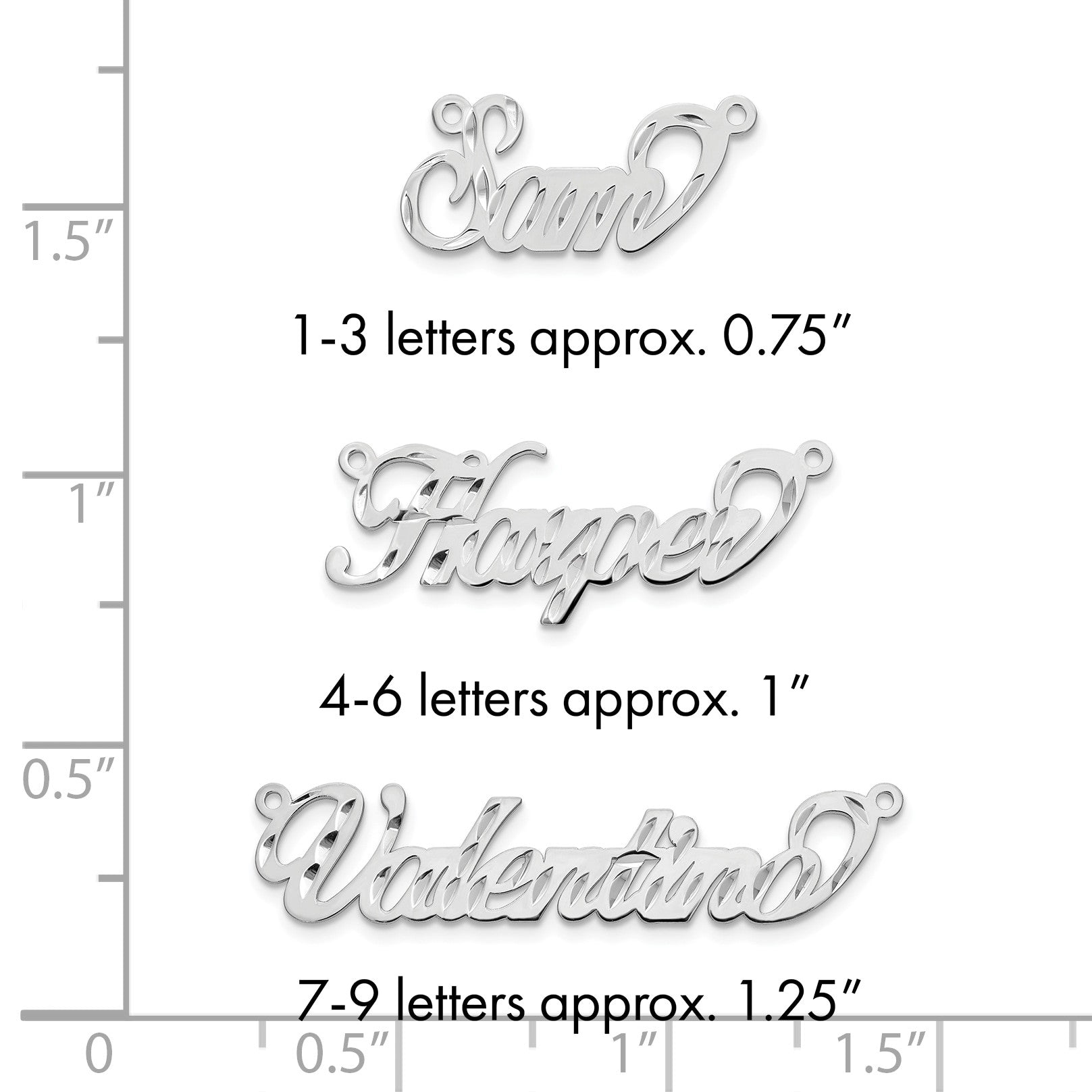 14K Weißgold Diamantiert Name Platte