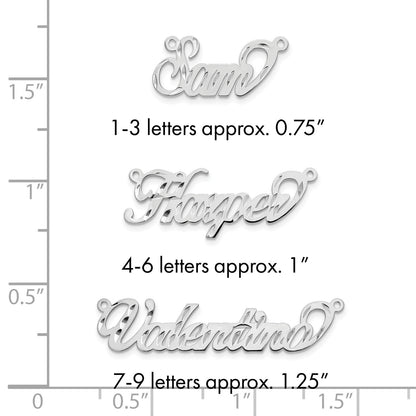 14K Weißgold Diamantiert Name Platte