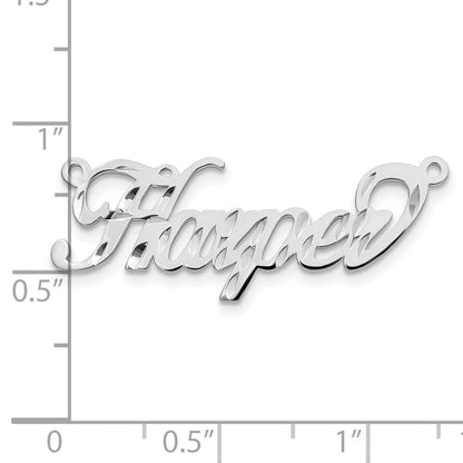 14K Weißgold Diamantiert Name Platte