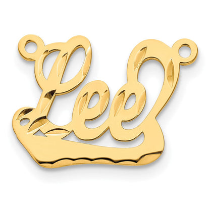 14K Gelbgold Diamantiert Underlined Name Platte