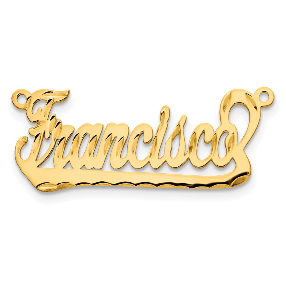 14K Gelbgold Diamantiert Underlined Name Platte
