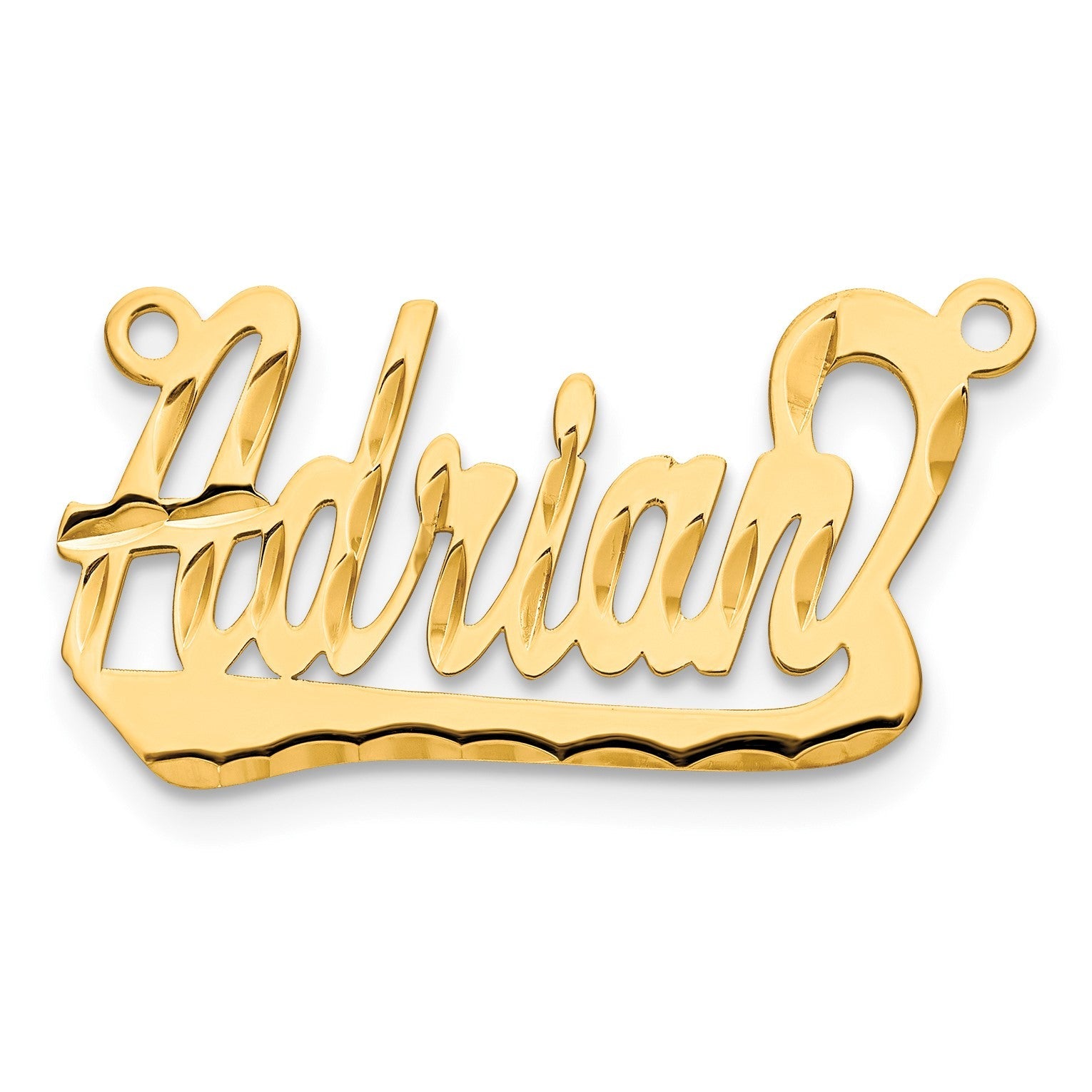 Vergoldet Sterlingsilber /gold Diamantiert Underlined Name Platte