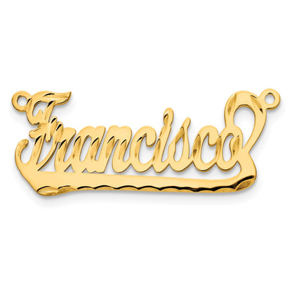 14K Gelbgold Diamantiert Underlined Name Platte