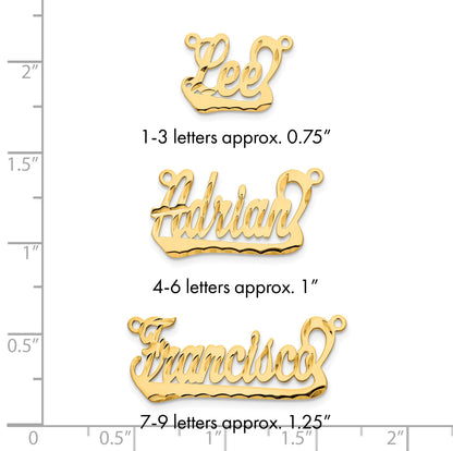 Vergoldet Sterlingsilber /gold Diamantiert Underlined Name Platte