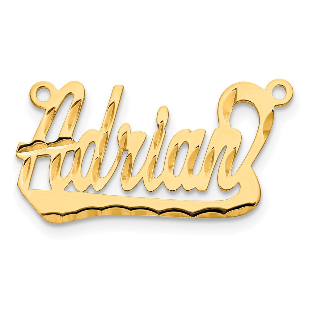 14K Gelbgold Diamantiert Underlined Name Platte