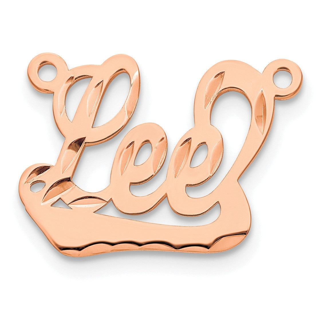 14K Roségold Diamantiert Underlined Name Platte