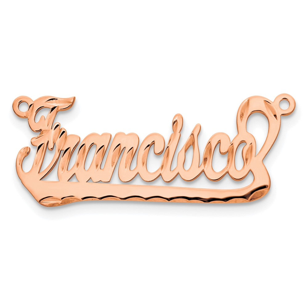 Vergoldet Sterlingsilber /rose Diamantiert Underlined Name Platte