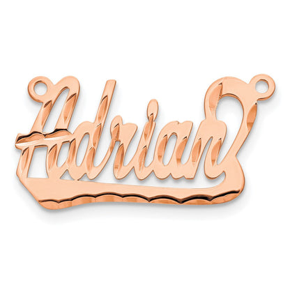 14K Roségold Diamantiert Underlined Name Platte