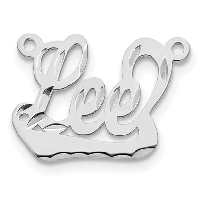 Sterlingsilber Silber/rhodiniert Diamantiert Underlined Name Platte