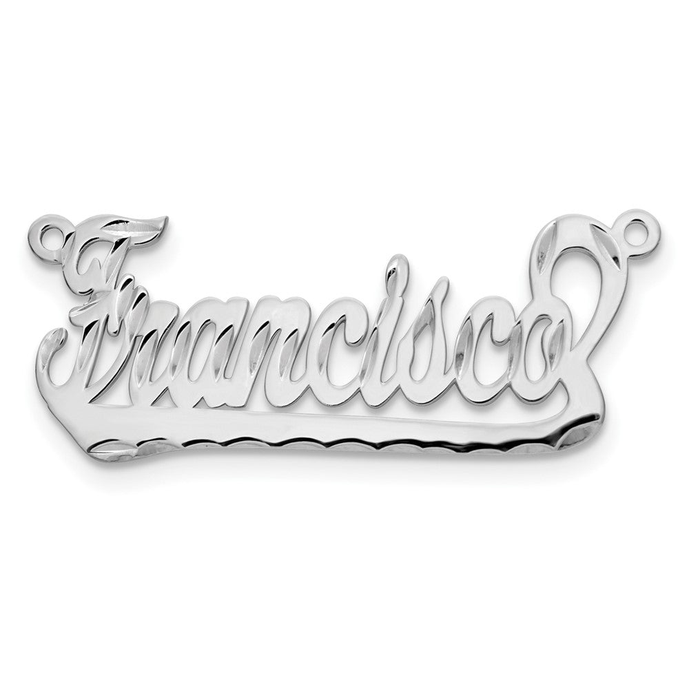 Sterlingsilber Silber/rhodiniert Diamantiert Underlined Name Platte