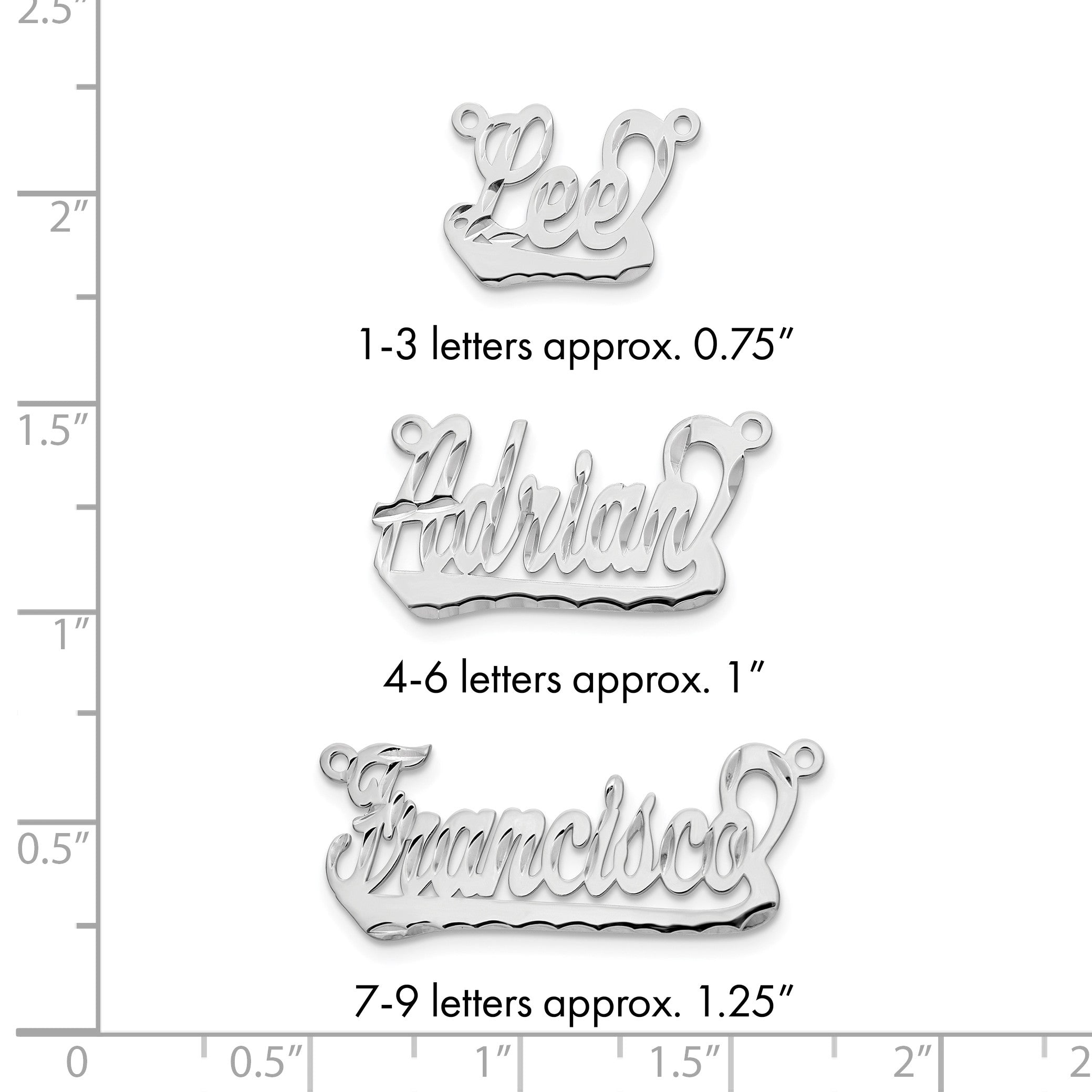 Sterlingsilber Silber/rhodiniert Diamantiert Underlined Name Platte