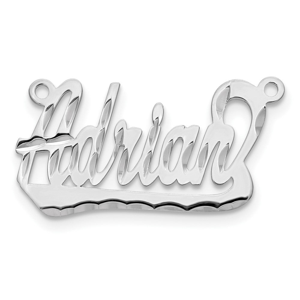 Sterlingsilber Silber/rhodiniert Diamantiert Underlined Name Platte
