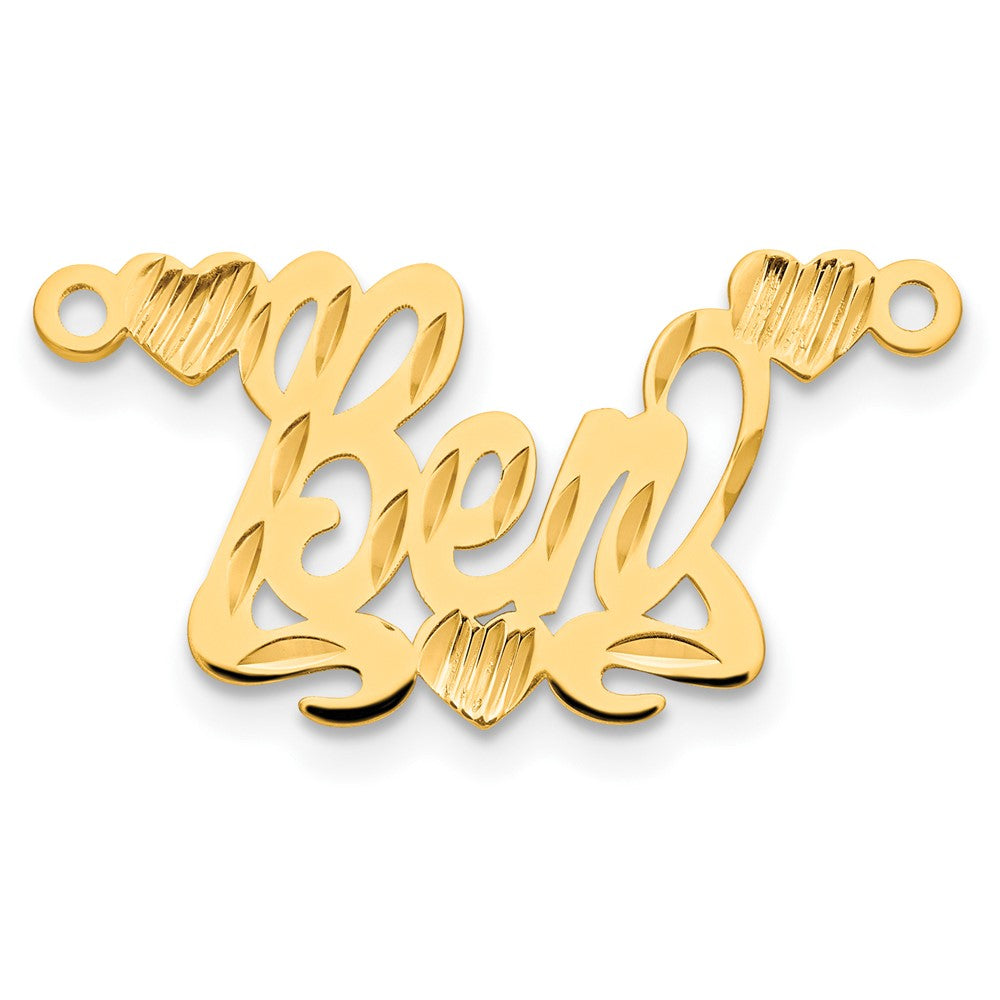Vergoldet Sterlingsilber /gold Diamantiert Herzen Name Platte