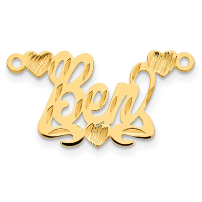Vergoldet Sterlingsilber /gold Diamantiert Herzen Name Platte