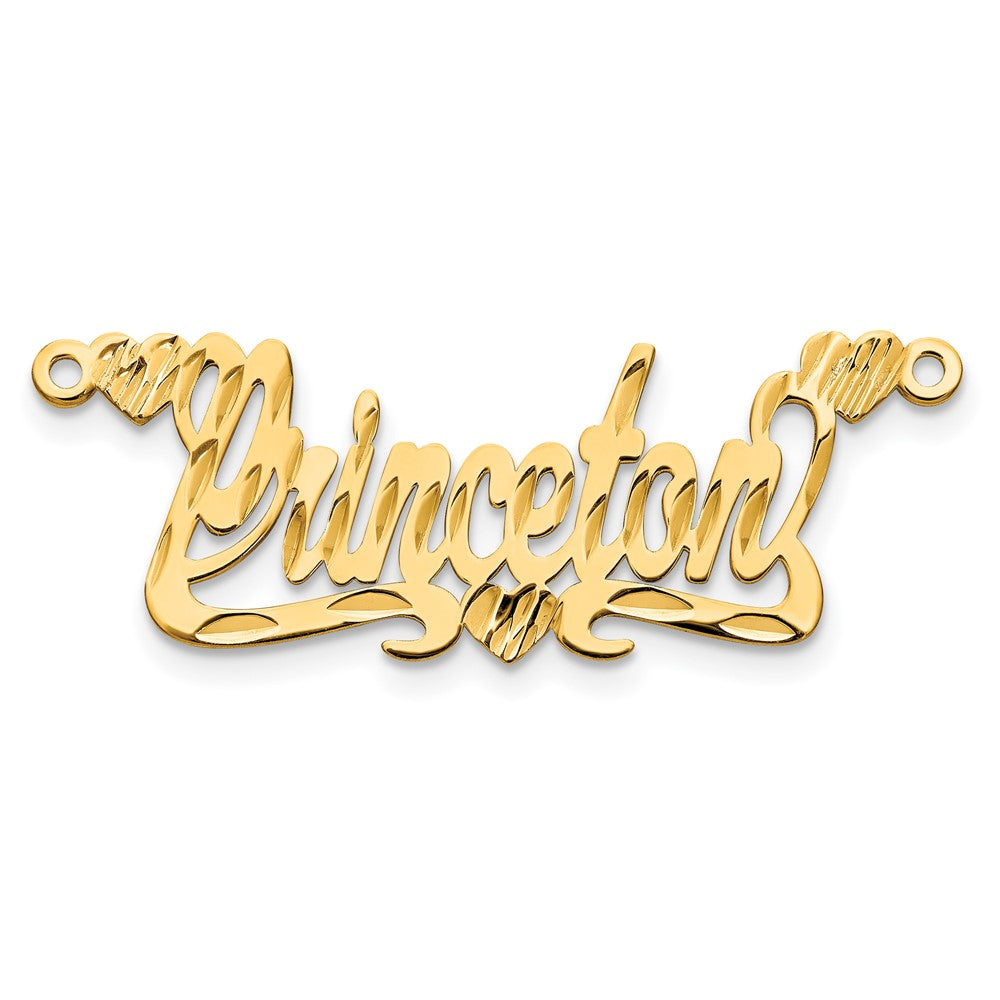 Vergoldet Sterlingsilber /gold Diamantiert Herzen Name Platte
