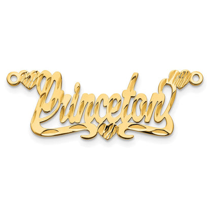 Vergoldet Sterlingsilber /gold Diamantiert Herzen Name Platte