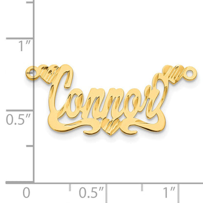 14K Gelbgold Diamantiert Herzen Name Platte