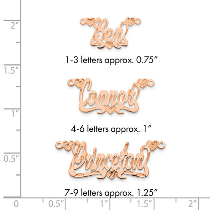 Roségoldbeschichtet Sterlingsilber /rose Diamantiert Herzen Name Platte