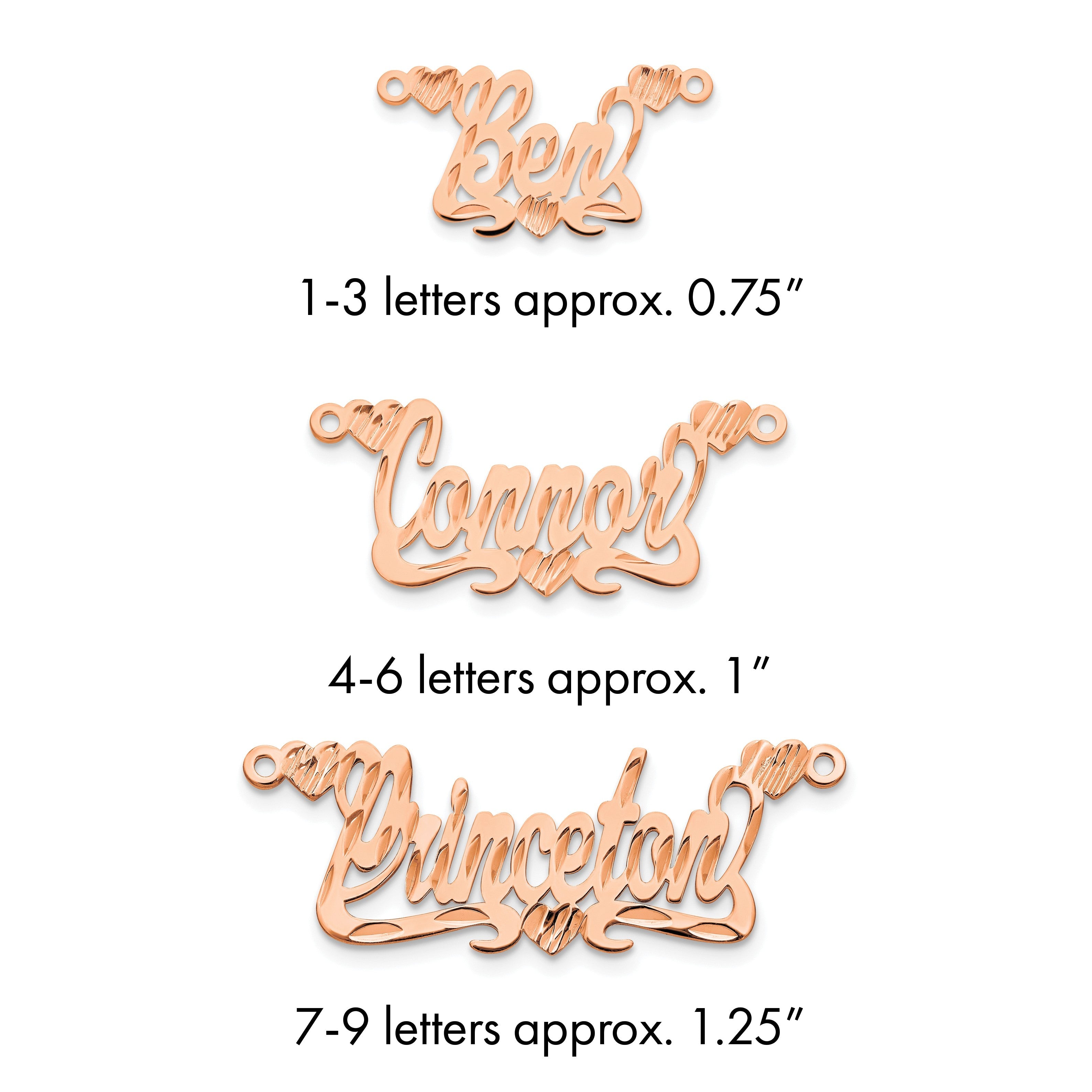 Roségoldbeschichtet Sterlingsilber /rose Diamantiert Herzen Name Platte