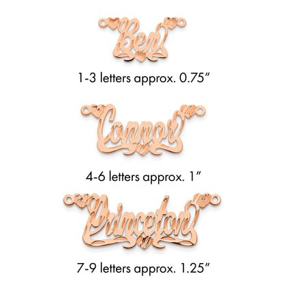 Roségoldbeschichtet Sterlingsilber /rose Diamantiert Herzen Name Platte