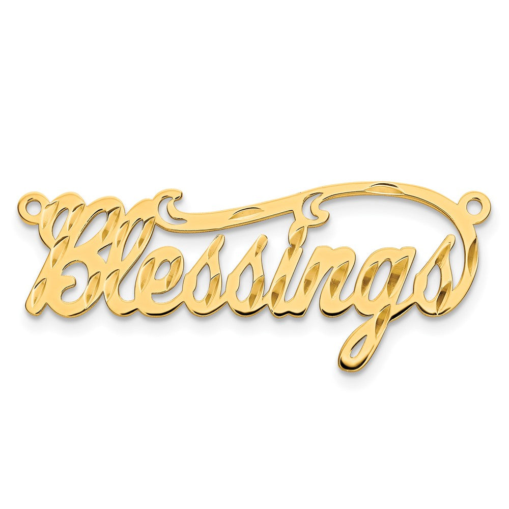 14K Gelbgold Diamantiert Name Platte