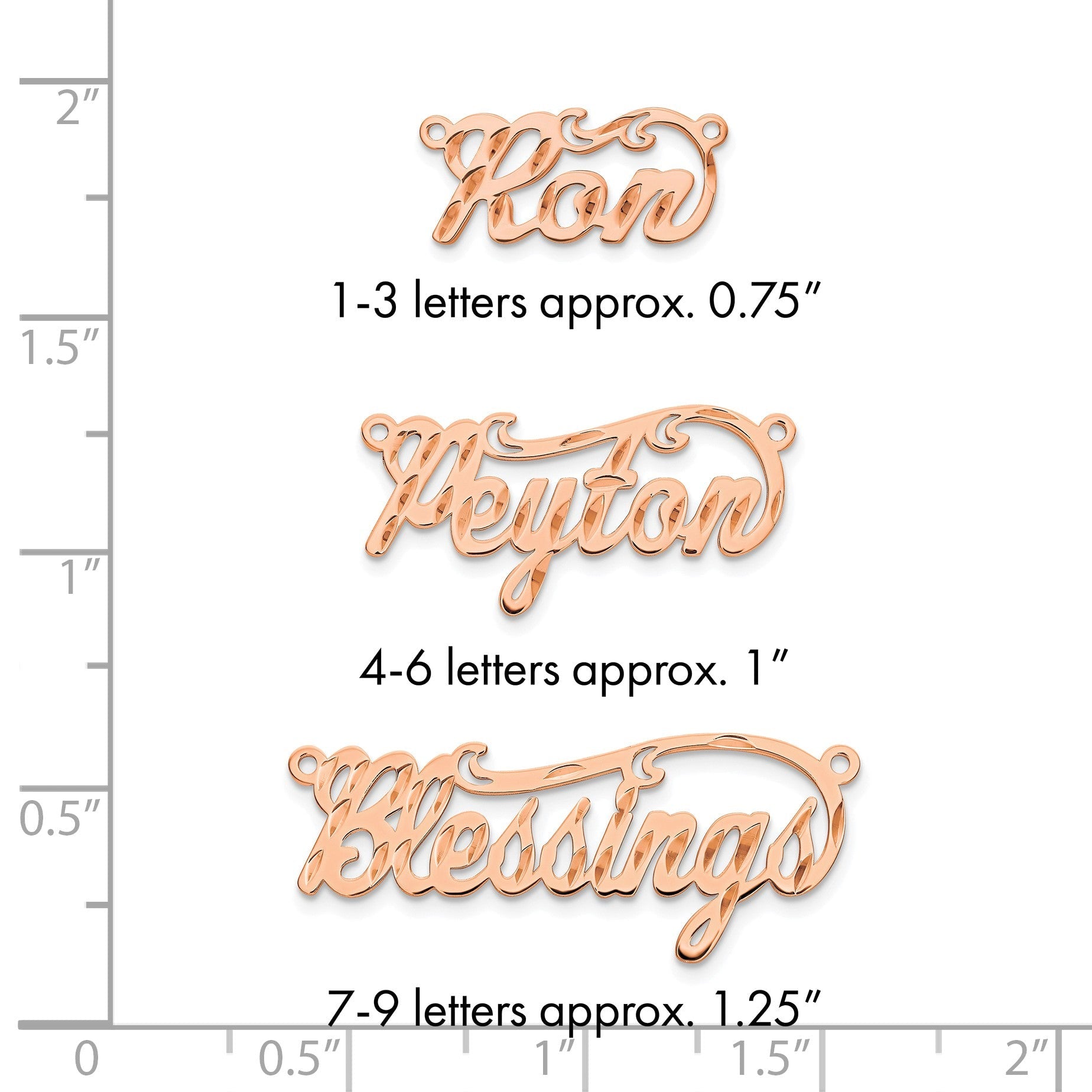 14K Roségold Diamantiert Name Platte