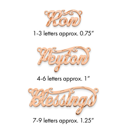 14K Roségold Diamantiert Name Platte