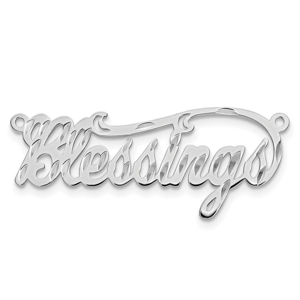 14K Weißgold Diamantiert Name Platte