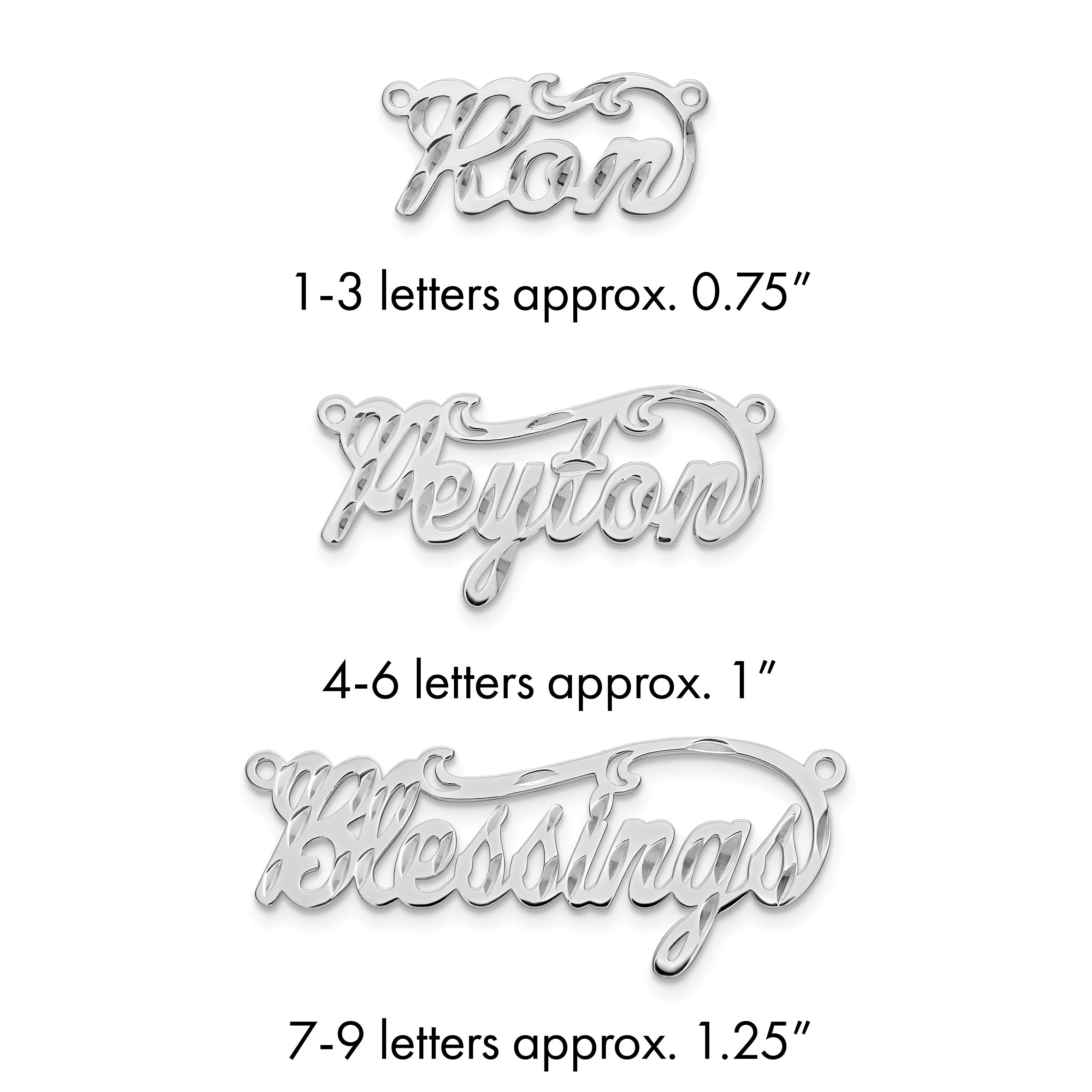 Sterlingsilber Silber/rhodiniert Diamantiert Name Platte