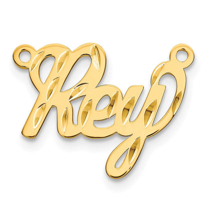 14K Gelbgold Diamantiert Name Platte