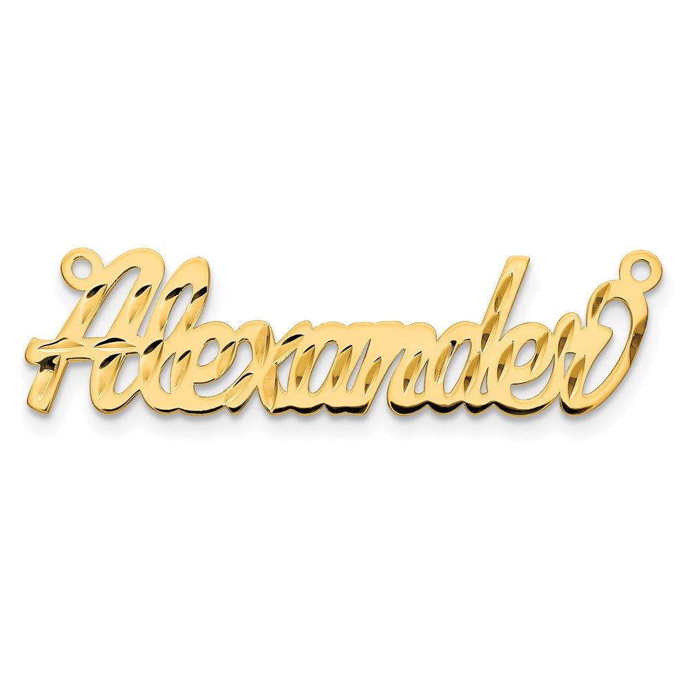14K Gelbgold Diamantiert Name Platte