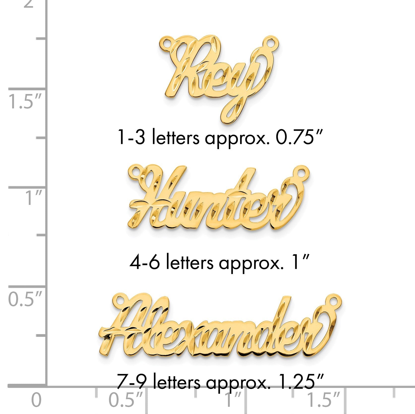 14K Gelbgold Diamantiert Name Platte