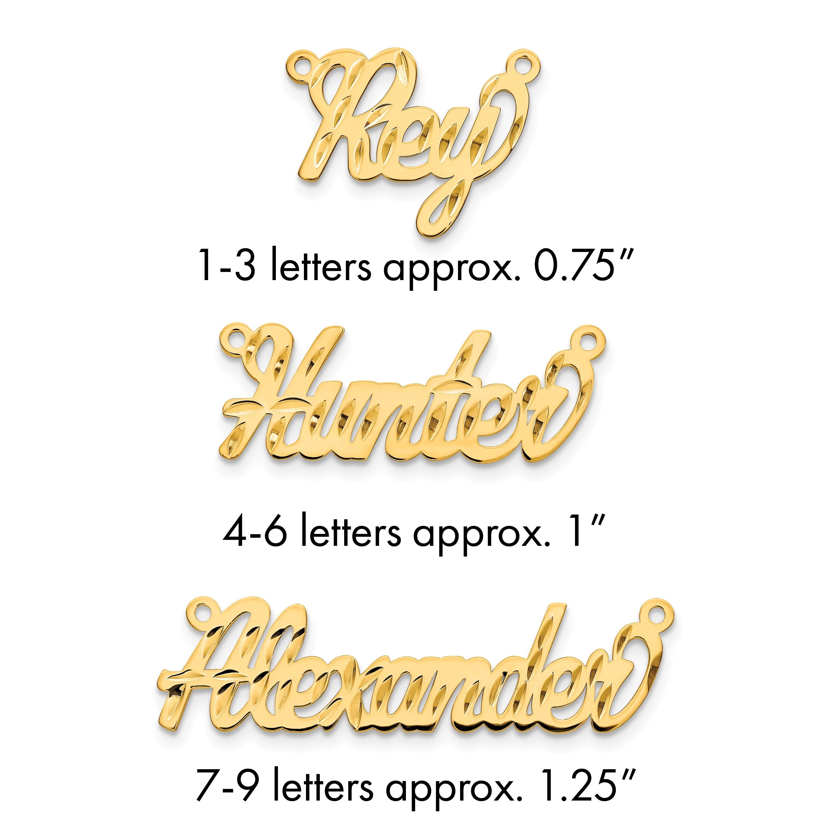 14K Gelbgold Diamantiert Name Platte