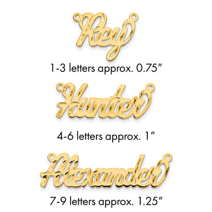 14K Gelbgold Diamantiert Name Platte